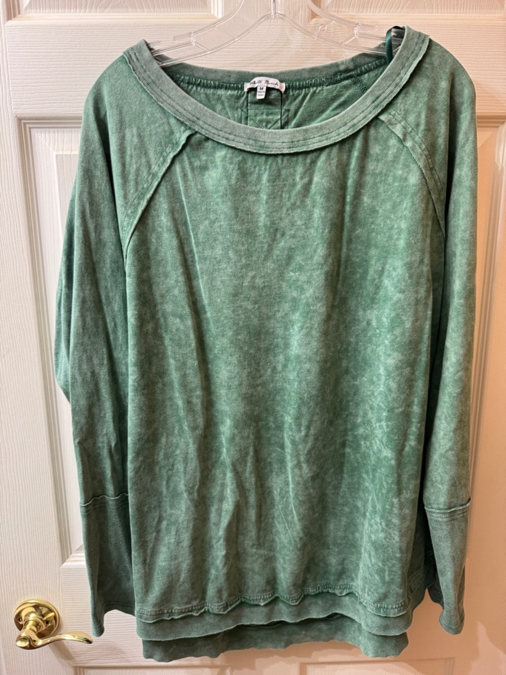 White Birch Washed Sage Green Long-Sleeve Pullover